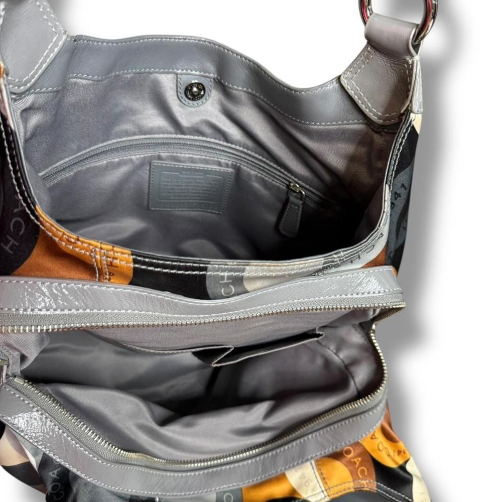 Y2k Coach‎ Soho Lynn Hobo Op Art Medallion Scarf Print Glam Shoulder Bag - Picture 6 of 8